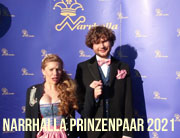 Das am 11.11. virtuell vorgestellte Narrhalla Prinzenpaar 2021 Prinzessin Margarethe I. (Stadlbauer) und  Prinz Berni I. (Filser)  (©Foto:  Narrhalla e.V.)
